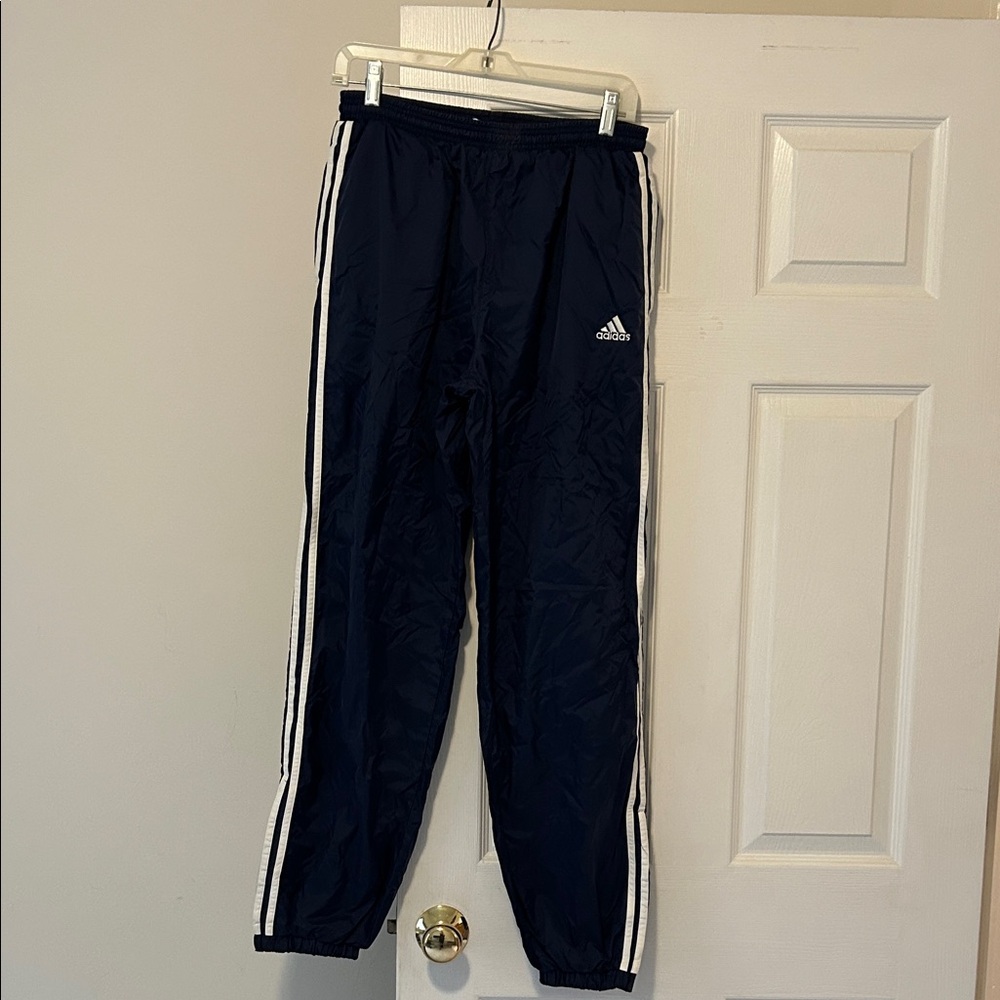 Adidas Men’s Dark Blue sweatpants with White Stripes